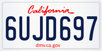 CA license plate 6UJD697