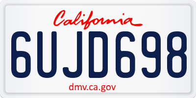 CA license plate 6UJD698