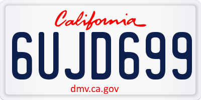 CA license plate 6UJD699