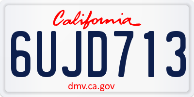 CA license plate 6UJD713