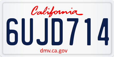CA license plate 6UJD714