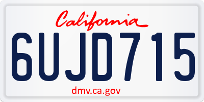 CA license plate 6UJD715