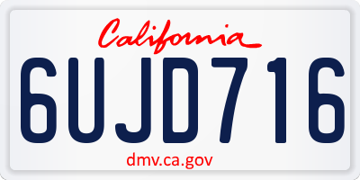 CA license plate 6UJD716