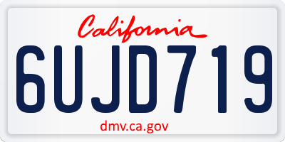 CA license plate 6UJD719