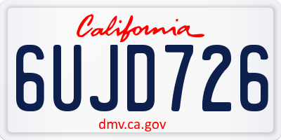CA license plate 6UJD726