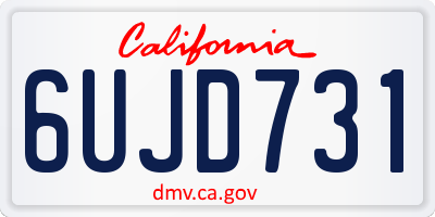 CA license plate 6UJD731