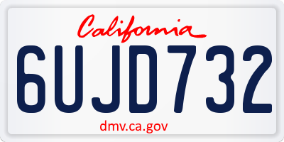 CA license plate 6UJD732