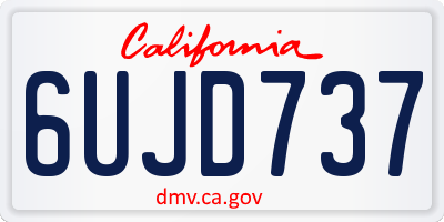 CA license plate 6UJD737