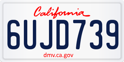 CA license plate 6UJD739
