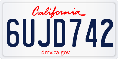 CA license plate 6UJD742