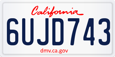 CA license plate 6UJD743