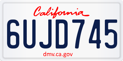 CA license plate 6UJD745