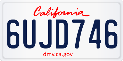 CA license plate 6UJD746