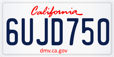 CA license plate 6UJD750