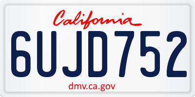 CA license plate 6UJD752