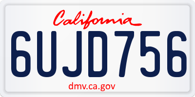 CA license plate 6UJD756