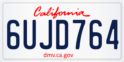 CA license plate 6UJD764