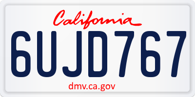 CA license plate 6UJD767