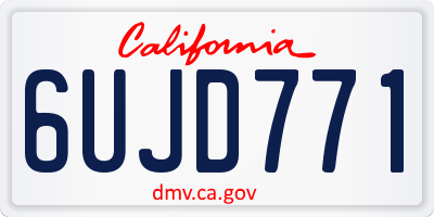 CA license plate 6UJD771