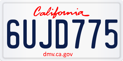 CA license plate 6UJD775