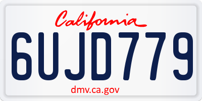 CA license plate 6UJD779