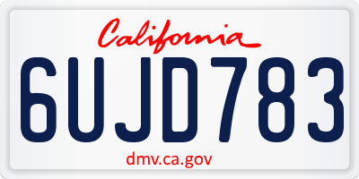 CA license plate 6UJD783