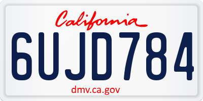 CA license plate 6UJD784