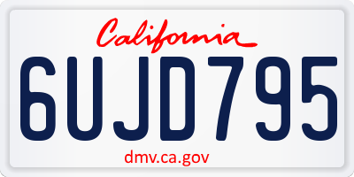 CA license plate 6UJD795