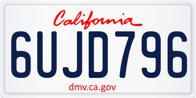 CA license plate 6UJD796