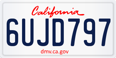 CA license plate 6UJD797