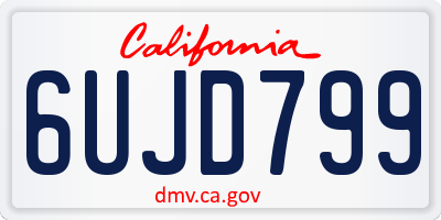 CA license plate 6UJD799