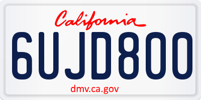 CA license plate 6UJD800
