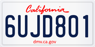 CA license plate 6UJD801