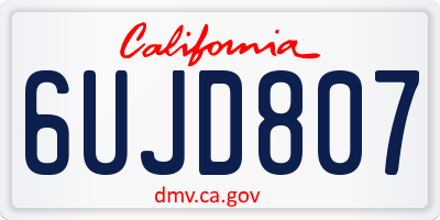 CA license plate 6UJD807