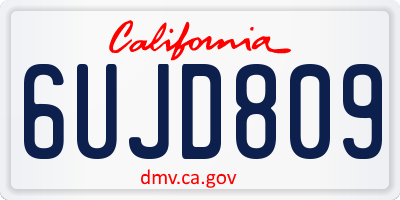 CA license plate 6UJD809