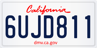 CA license plate 6UJD811