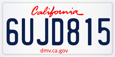CA license plate 6UJD815