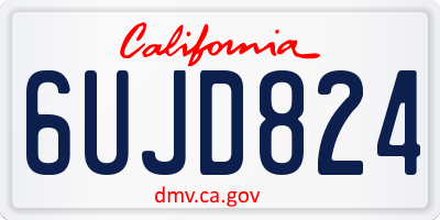 CA license plate 6UJD824