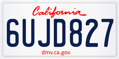 CA license plate 6UJD827