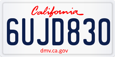 CA license plate 6UJD830