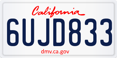 CA license plate 6UJD833