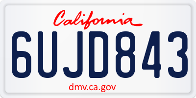CA license plate 6UJD843