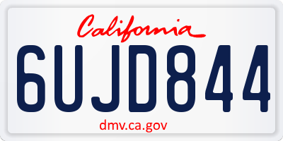 CA license plate 6UJD844