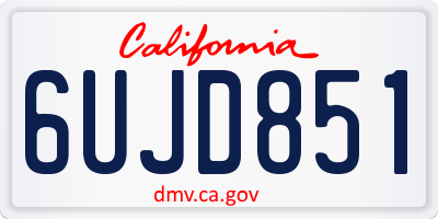 CA license plate 6UJD851