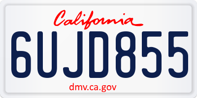 CA license plate 6UJD855