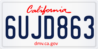 CA license plate 6UJD863