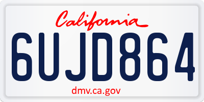CA license plate 6UJD864