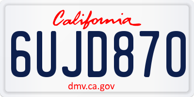 CA license plate 6UJD870