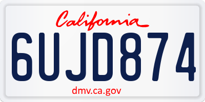CA license plate 6UJD874