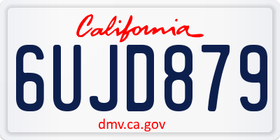 CA license plate 6UJD879